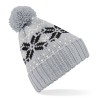 czapka zimowa - mod. B456:Light Grey, 100% akryl, Black, One Size